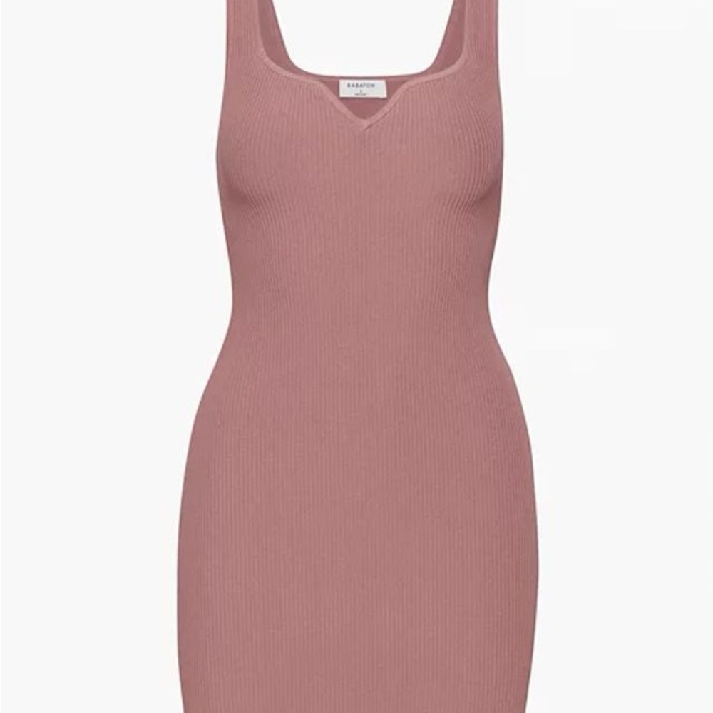 Aritzia Mauve Ribbed Knit Dress